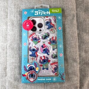 NEW Disney Stitch iPhone 16 Pro Max Phone Case Christmas Santa Holiday Glitter